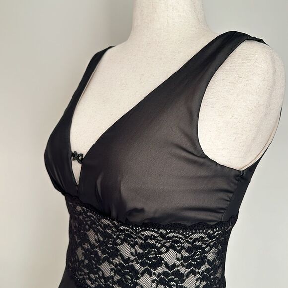 VTG Dressbarn Collection Women's Cocktail Dress Black Lace Trim Y2K Whimsigoth S - Picture 5 of 13